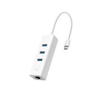 TP-Link UE330C USB 3.0 Type C Ethernet Adapter with 3 Ports, Gigabit Ethernet, Plug & Play, Compact and Lightweight, Windows 11/10/8.1/8/7, MacOS, iPadOS, Chrome OS, Linux OS, Nintendo OS