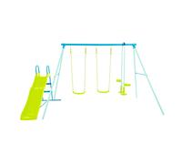 TP Metal Double Swing Slide & Glide - Adjustable Metal Swing Stand With Swings, Flexible Swing With Harness Sculpts. Heavy Duty Sturdy Metal Frame, Glider, Backyard Outdoor Playset - 6 Months+