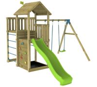 TP Skywood Wooden Climbing Frame with Deck, Swing, and Slide