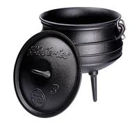 TP South African Cast Iron Fire Pot Dutch Oven with Lid and Feet Tripod - 8 Litre Braai Cauldron for Outdoor Cooking