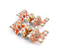 TP Taco Holder Stands, Set of 2 Melamine Large Taco Serving Rack Tray with Handle, Holds 3 Tacos, Dishwasher Safe, Ideal for Taco Night, Party, Home, Fiesta, Talavera Sunset