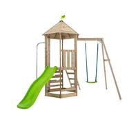 Tp Toys Castlewood Brown & Green Wood Swing & Slide (L) 2680mm X (W) 3340mm