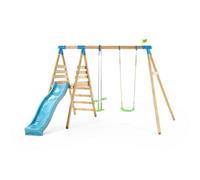 Tp Toys Knightswood Double Brown & Green Wood Swing & Slide