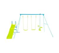 TP Metal Double Swing Slide & Glide - Adjustable Metal Swing Stand With Swings, Flexible Swing With Harness Sculpts. Heavy Duty Sturdy Metal Frame, Glider, Backyard Outdoor Playset - 6 Months+