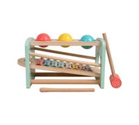 Owl & Fox Wooden Xylophone Bench with Coloured Balls & Hammer, Baby and Toddler Musical Instrument Toys. Interactive Play for Ages 1 year and Above, Traditional Wooden Toys
