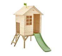 TP Toys Sunnyside Wooden Tower Playhouse With 1.2M Slide. Wooden Playhouse For Kids Outdoor, Made From FSC Certified European Wood, Sturdy Outdoor Wendy House, Garden Playhouse for Kids, 18 months+