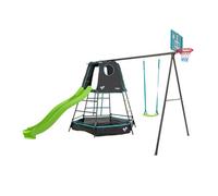 TP Toys Tp Explorer Metal Climbing Frame Set & Ripple Slide, Swing And Basketball Black Edition