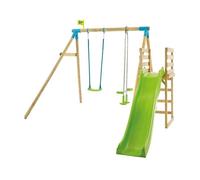 TP Toys Tp Kite Wooden Double Swing Set With 8Ft Slide