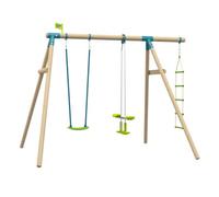TP Toys Tp Knightswood Triple Wooden Swing Set With Glide Ride