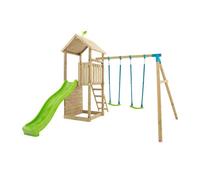 TP Toys Tp Skywood Wooden Tower Climbing Frame With Ripple Slide & Double Swing Arm - Fsc Certified