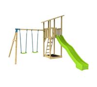 TP Toys Tp Skywood Wooden Tower Climbing Frame With Ripple Slide & Double Swing Arm - Fsc Certified