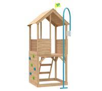 TP Toys Treehouse Wooden Play Tower With Climbing Wall And Fireman's Pole - Fsc Certified