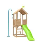 TP Treehouse Wooden Playhouse w/ Firemans Pole & Slide, Multi