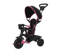 TP Toys Zoomee 4 in 1 Deluxe Trike Pink Dusk - Parental Lock Mode, Removable Safety Bar, Safety Steering Lock System & Shock Resistant Wheels. Retractable Sun Canopy, Ages 10-36 Months+