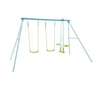 TP Triple Swing Set with Glider - Adjustable Metal Swing Stand With Swings, Flexible Swing With Harness Sculpts. Heavy Duty Sturdy Metal Frame, Glider, Backyard Outdoor Playset - 6 Months+