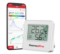 ThermoPro TP357 Bluetooth Hygrometer Mini Room Thermometer 1 Pack, White