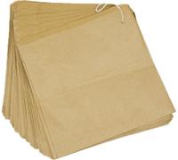 TP4U - 200 Brown Strung Paper Bags 7'' x 7'' Kraft Food Fruit Sweet Party Grocery Recyclable Eco friendly - Various Sizes (7'' x 7'')