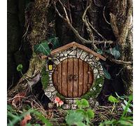 TPALPKT Miniature Fairy Gnome Door, Fairy Garden House, Fairy Doors for The Enchanted Garden Fairies and Gnomes, Yard Art Garden Tree Sculpture Statues, Fairy Garden Decor Accessories