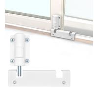 TPard Patio Sliding Glass Door Security Lock/Bolt, Rail-Childproof Safety Window Locks for Any Slide Doors and Windows, Install on The Top Bottom Foot Kick Lock White 2PC