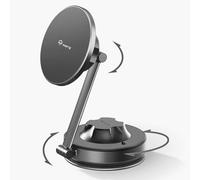 TPARTS Vacuum Suction Magnetic Phone Holder for Tesla Model Y/3/X/S, Upgraded Suction Cup Car Mount with 360°Rotation and Retractable Phone Holder