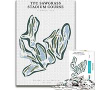 TPC Sawgrass Stadium Course Map Print Jigsaw Puzzle for Adults, 500 Pieces | New Year gift for puzzle lovers: hands-on indoor leisure over several sessions.