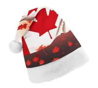 TPDHJK Christmas Hats for Adults Canadian Flag Santa Hats Unisex Red Velvet Holiday Headwear Xmas Hat for Christmas Festive New Year Party Child