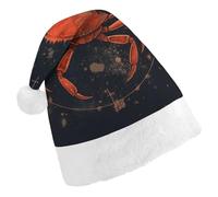 TPDHJK Christmas Hats for Adults Cancer Santa Hats Unisex Red Velvet Holiday Headwear Xmas Hat for Christmas Festive New Year Party Child