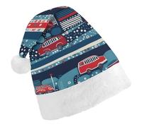 TPDHJK Christmas Hats for Adults Car Crossing The Street Santa Hats Unisex Red Velvet Holiday Headwear Xmas Hat for Christmas Festive New Year Party Child