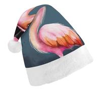 TPDHJK Christmas Hats for Adults Halloween Flamingo Witch Hat Santa Hats Unisex Red Velvet Holiday Headwear Xmas Hat for Christmas Festive New Year Party Child