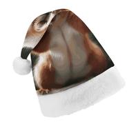 TPDHJK Christmas Hats for Adults Squirrel Funny Animal Santa Hats Unisex Red Velvet Holiday Headwear Xmas Hat for Christmas Festive New Year Party Adult