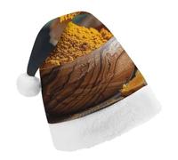 TPDHJK Christmas Hats for Adults There Is A Wooden Bowl Santa Hats Unisex Red Velvet Holiday Headwear Xmas Hat for Christmas Festive New Year Party Child