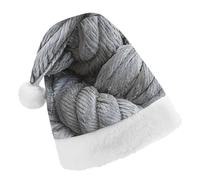 TPDHJK Christmas Hats for Adults Thick Gray Rope Santa Hats Unisex Red Velvet Holiday Headwear Xmas Hat for Christmas Festive New Year Party Adult