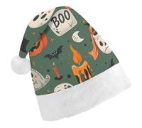 TPDHJK Christmas Hats for Adults Tombstones And Skulls Santa Hats Unisex Red Velvet Holiday Headwear Xmas Hat for Christmas Festive New Year Party Adult