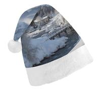 TPDHJK Christmas Hats for Adults Winter Landscape in The Bavarian Alps Santa Hats Unisex Red Velvet Holiday Headwear Xmas Hat for Christmas Festive New Year Party Child