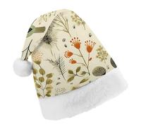 TPDHJK Christmas Hats for Adults Yellow Leaves Chicken Santa Hats Unisex Red Velvet Holiday Headwear Xmas Hat for Christmas Festive New Year Party Child