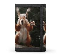 TPDHJK Slim Mens Wallets with Squirrel Funny Animal Print Tri-fold Wallet Polyester Wallet Minimalist Mini Wallets Suitable for Work,Travel and Daily Use