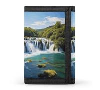 TPDHJK Slim Mens Wallets with Waterfalls on Krka River Print Tri-fold Wallet Polyester Wallet Minimalist Mini Wallets Suitable for Work,Travel and Daily Use