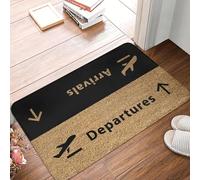 TPDODON Aviation Airplane Departures Arrivals Doormat Anti-Slip Entrance Kitchen Bath Floor Door Mats Bedroom Balcony Carpet Rug-16x24 inch