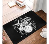 TPDODON Cute Vitruvian Man On Drums Doormat Mat Anti-Slip Drummer Drumming Kitchen Bath Toilet Rug Carpet-24x36 inch
