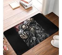 TPDODON Death Skull Doormat Anti-Slip Entrance Bathroom Kitchen Door Floor Mat Horror Skeleton Garage Rug Carpet Footpad-24x36 inch