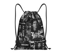 TPDODON Drawstring backpack Damon Salvatore The Vampire Diaries Drawstring Bags Men Women Foldable Gym Sports Sackpack Horror TV Show Backpacks