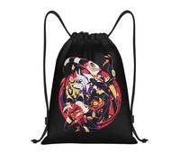 TPDODON Drawstring backpack Helluva Boss Drawstring Backpack Sports Gym Bag Moxxie Millie Loona Anime String Sackpack for Hiking