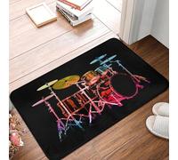 TPDODON Drum Set Front Door Mat Anti-Slip Indoor Absorbent Drumming Music Doormat Garden Garage Entrance Rug Carpet-24x36 inch
