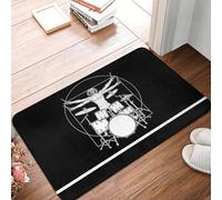 TPDODON Funny Virtuvian Man Drummer Doormat Mat Anti-Slip Drumming Drum Music Bathroom Kitchen Garage Rug Carpet-20x32 inch