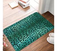 TPDODON Green Leopard Doormat Anti-Slip Entrance Kitchen Bathroom Floor Door Mat Animal Skin Print Garage Rug Carpet Footpad-24x36 inch