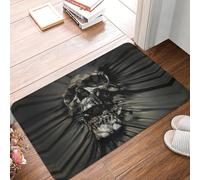 TPDODON Horror Skull Wrap Front Door Mat Anti-Slip Indoor Quick Dry Gothic Death Skeleton Doormat Kitchen Balcony Entrance Rug Carpet-24x36 inch