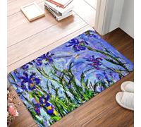 TPDODON Irises Painting by Claude Monet Front Door Floor Entrance Mats Outdoor French Painter Bathroom Kitchen Doormat Toilet Carpet Rug-20x32 inch
