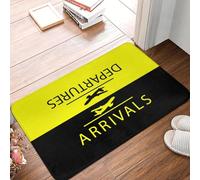 TPDODON Plane Arrivals And Departures Floor Bathroom Kitchen Mat Anti-Slip Indoor Airplane Doormat Toilet Entrance Rug Carpet Footpad-16x24 inch