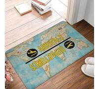 TPDODON Plane Arrivals And Departures Front Door Mat Anti-Slip Outdoor Waterproof Doormat Garden Garage Entrance Rug Carpet-24x36 inch