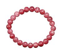 TPDRKOWJX Beads Bracelet，Genuine Natural Stone Rhodonite Round For Quartz Rhodochrosite Bracelet Women Girls Jewelry Gem Bracelets Accessories wanglan(Beads 8mm-21cm 8.3inch)